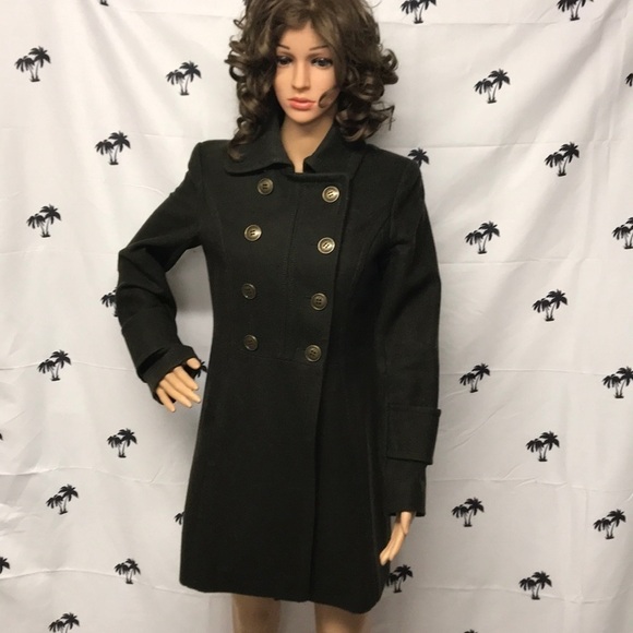 Kenneth Cole Army Green Wool Button Up Coat - Picture 3 of 14